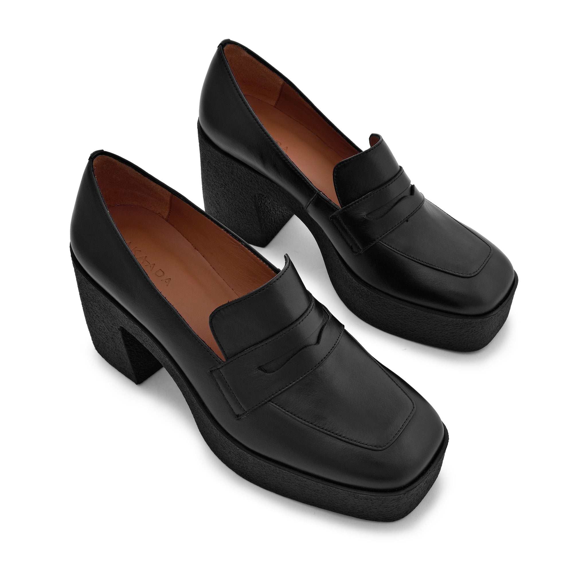 Yoko Black Nappa Leather Chunky Loafers 21031-01-12-4