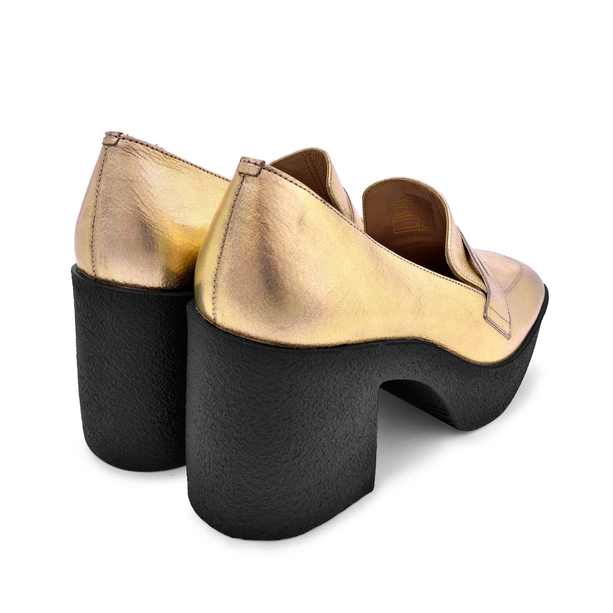 Yoko Gold Patent Leather Chunky Loafers 21031-01-11 - 6