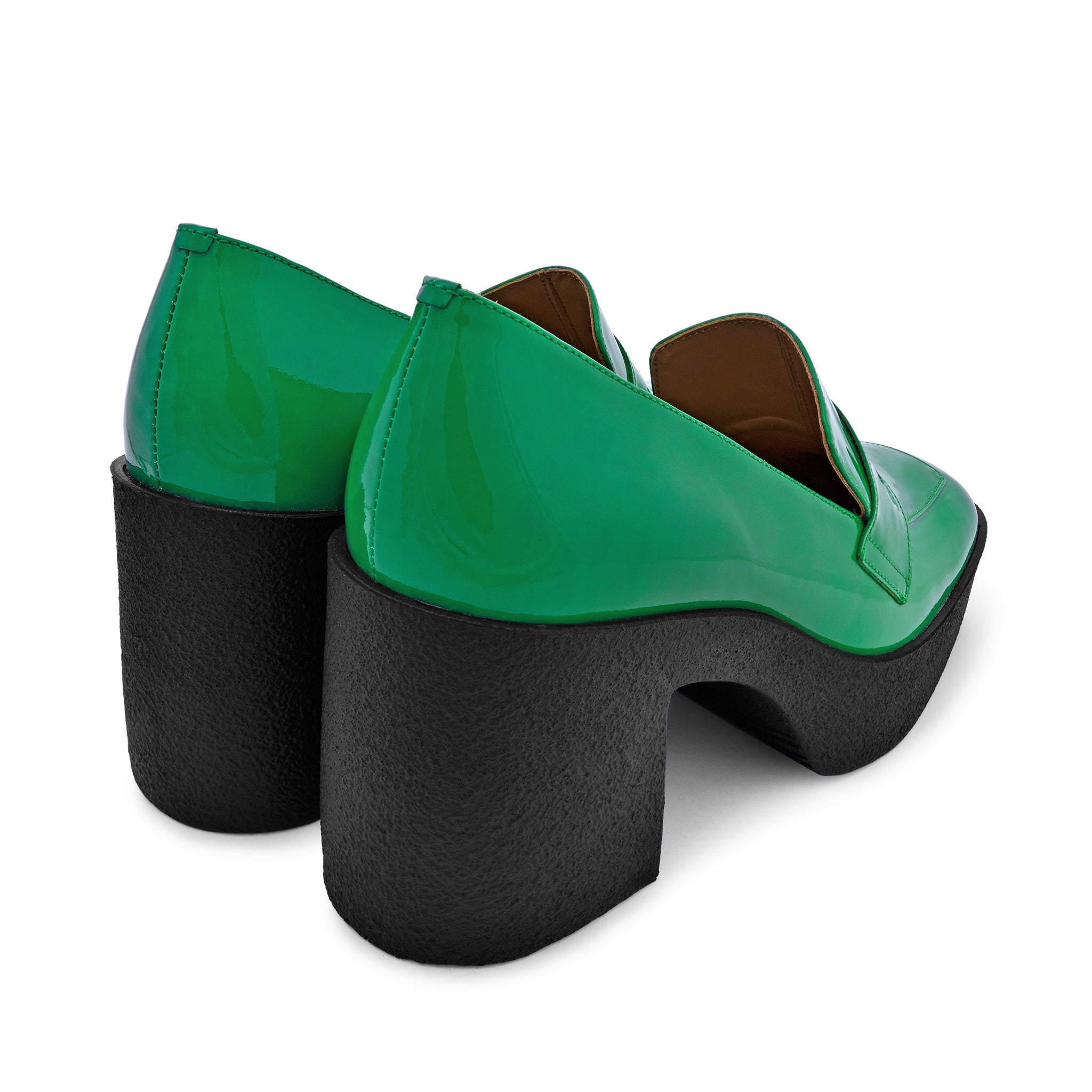 Yoko Forest Green Patent Leather Chunky Loafers 21031-01-08 - 9