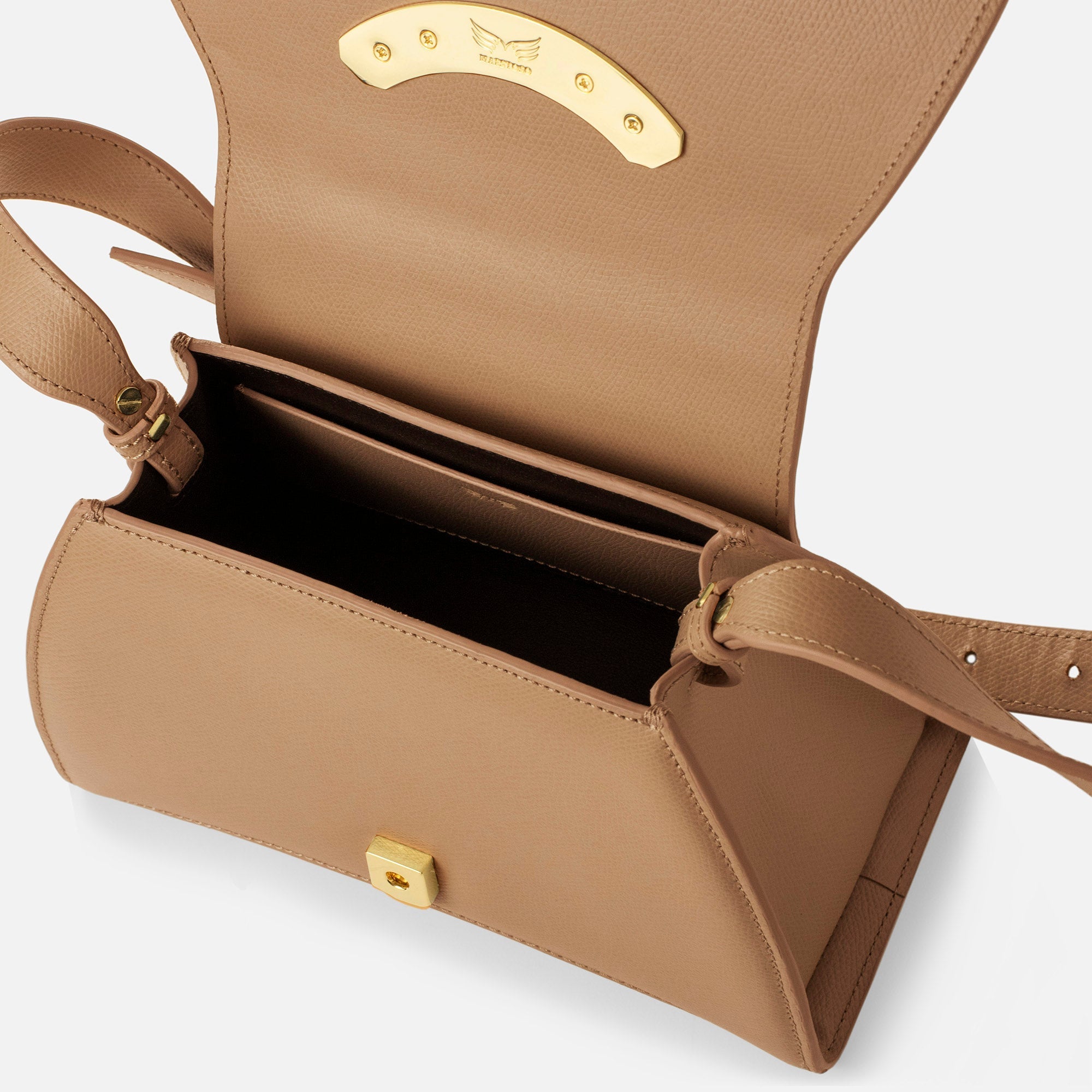 Maestoso Enso Mini Camel Leather Handbag