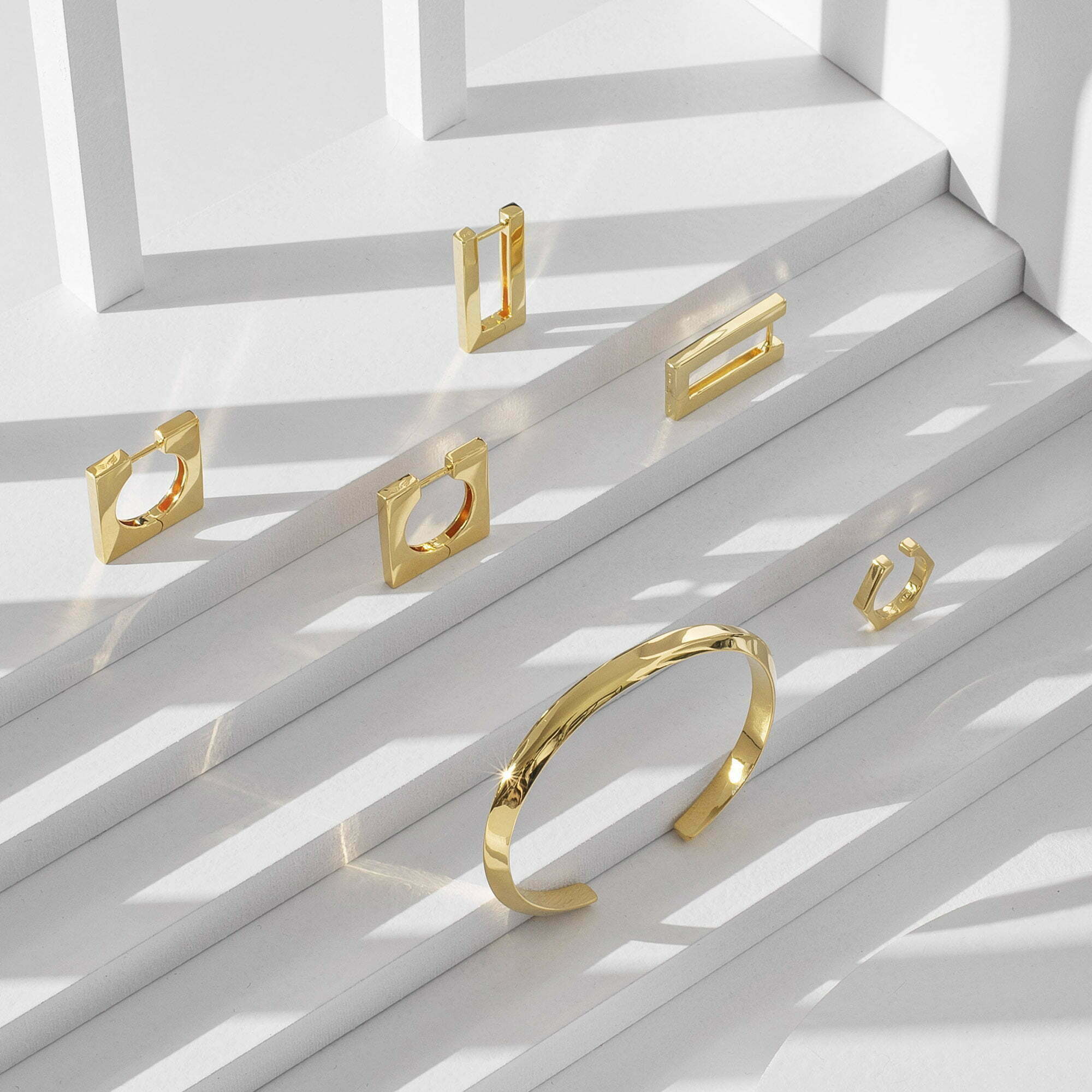 Modernist Earrings • 18K Gold Vermeil