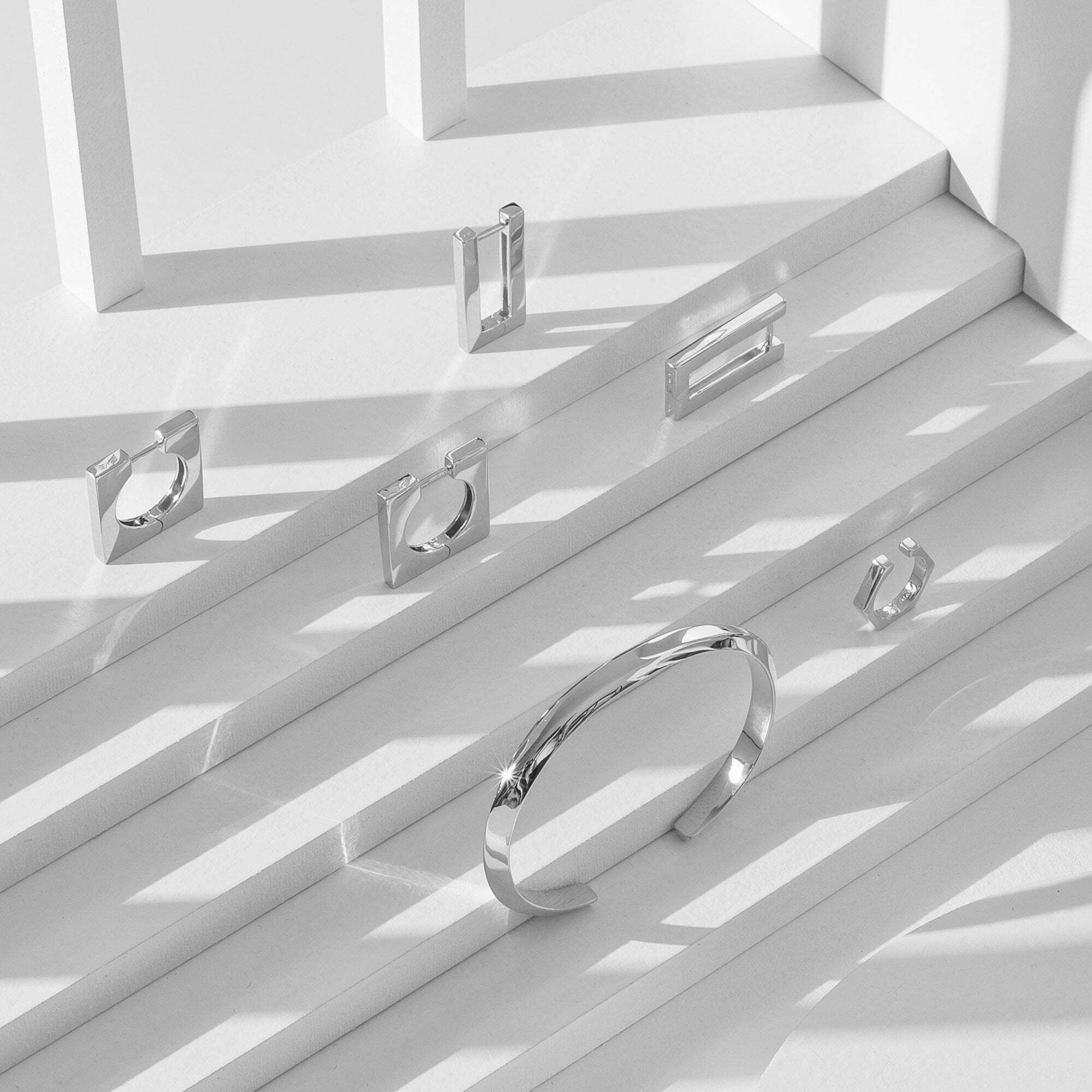 Modernist Earrings • Sterling Silver