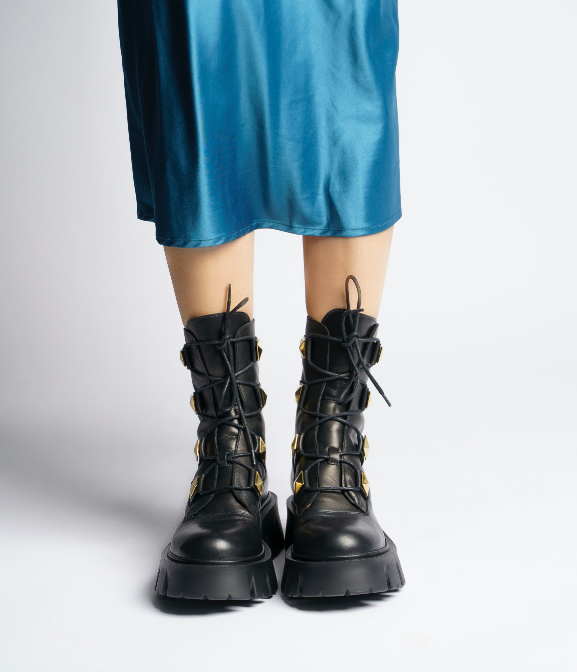 Mako Pyramid Studs Combat Boots D1356 - 3