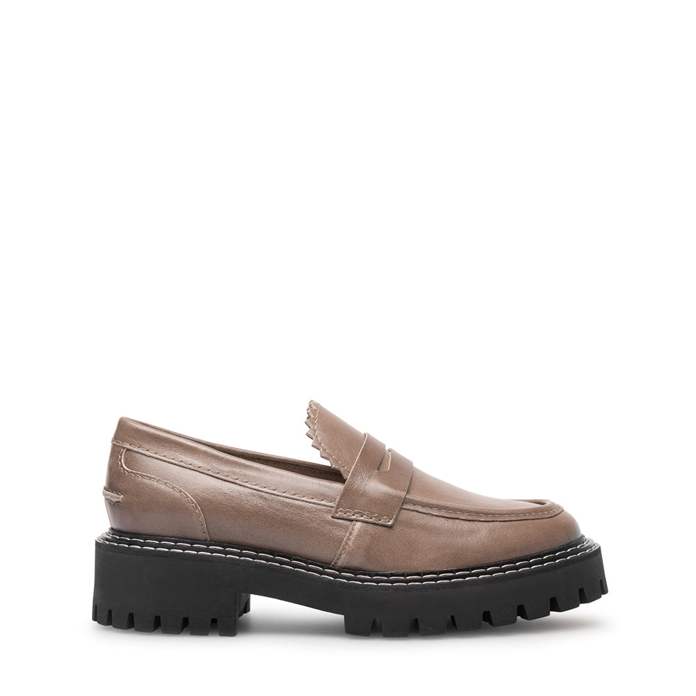 Matter Taupe Leather Loafers LAST1681 - 1