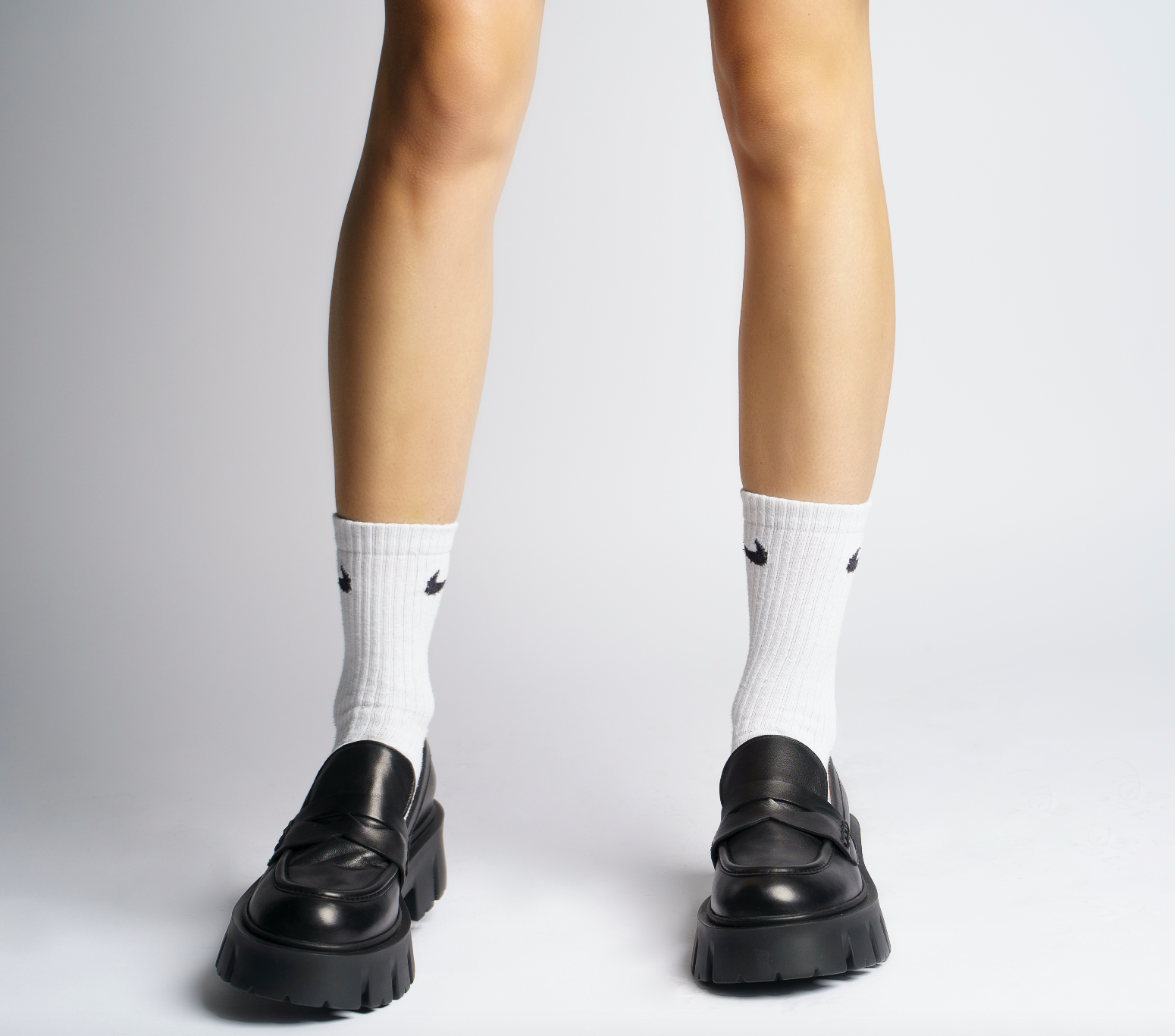 Mikki Black Leather Chunky Loafers D1304Black - 5