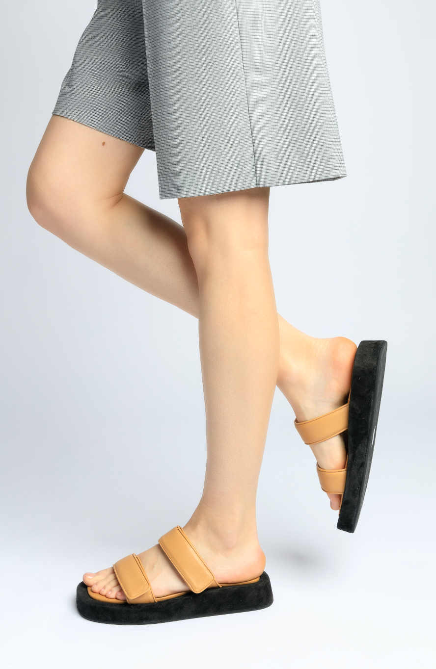 Mila Beige Leather Straps Sandals MILA5004 - 8