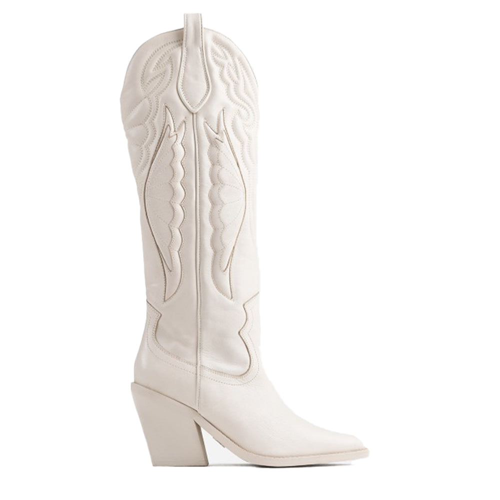 New Kole Off White High Western Boots 14177-G-05 - 1
