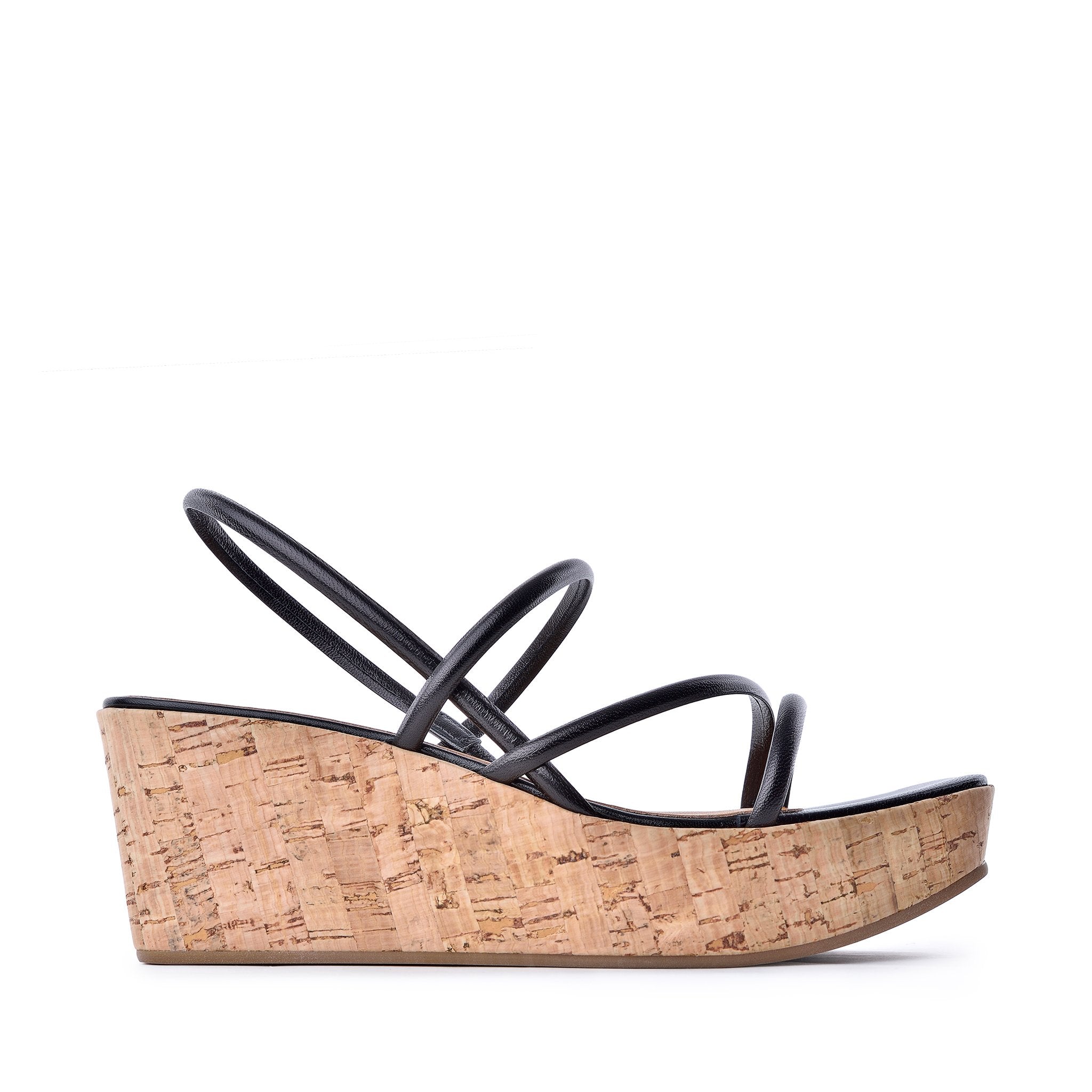 Effe Black Cork Platform Sandals 1183BLACK - 1