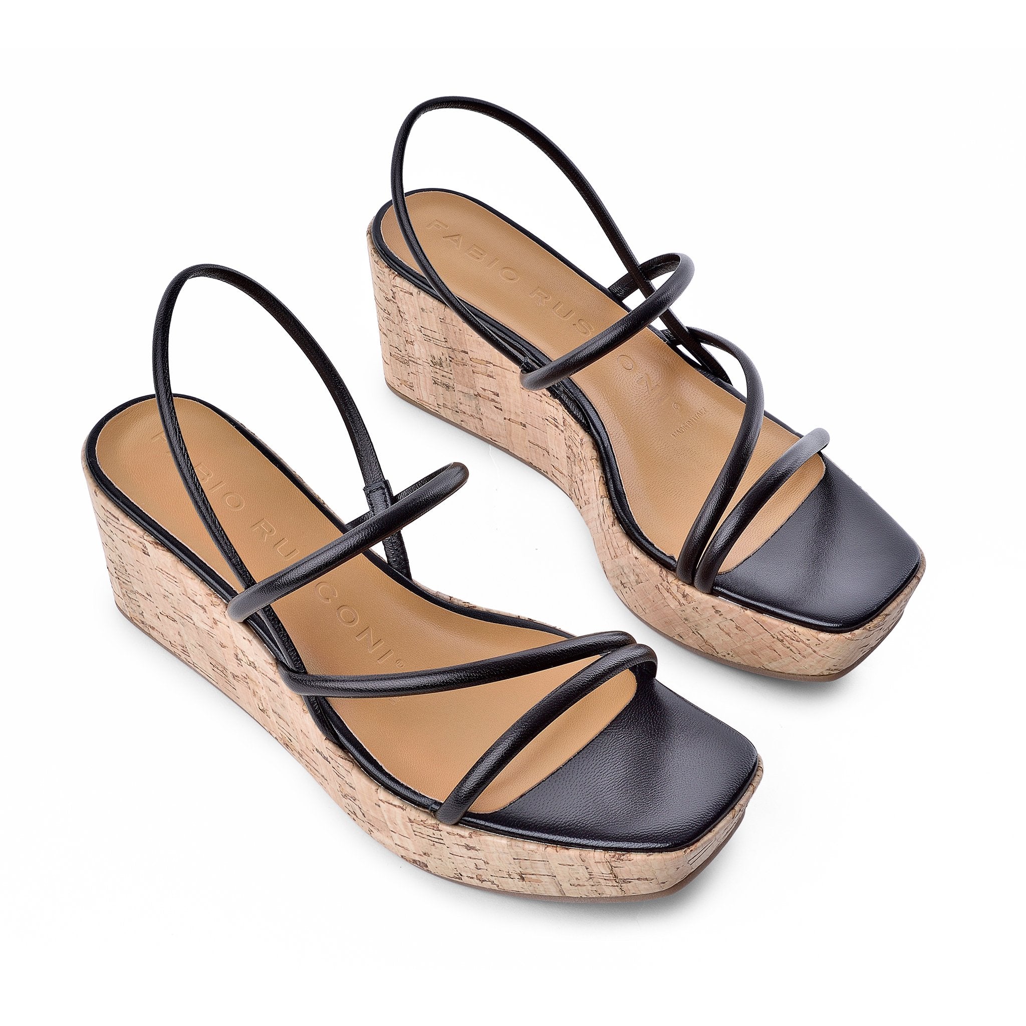 Effe Black Cork Platform Sandals 1183BLACK - 5