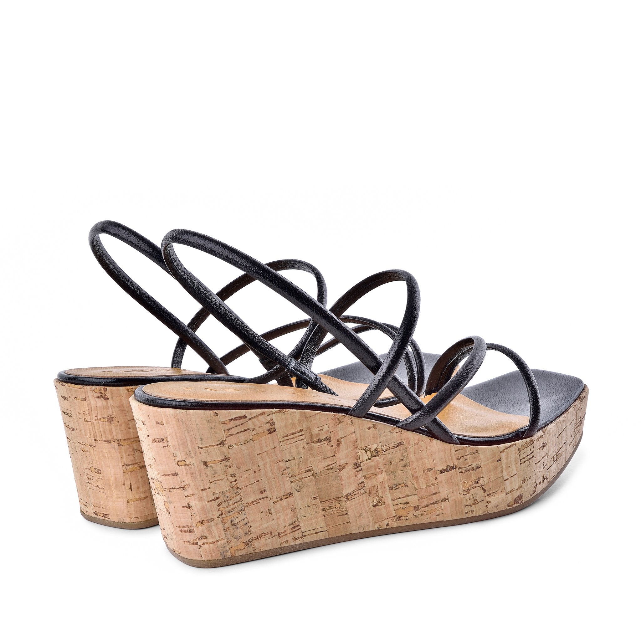 Effe Black Cork Platform Sandals 1183BLACK - 6