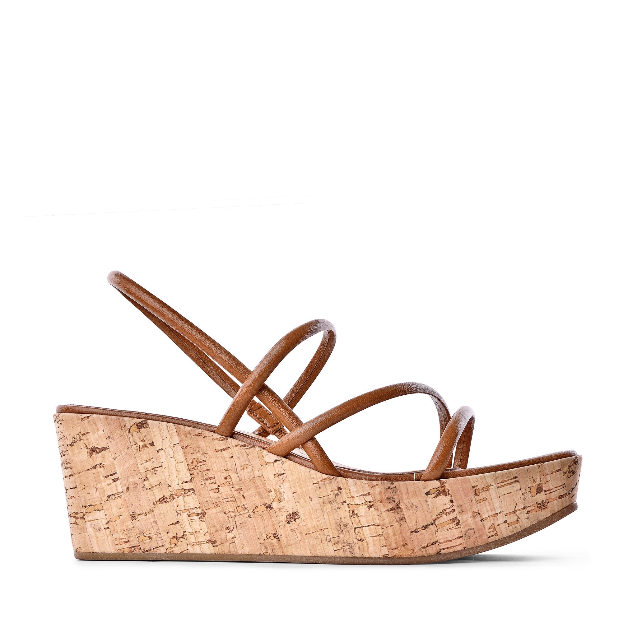 Effe Cognac Cork Platform Sandals 1183CUOIO - 1