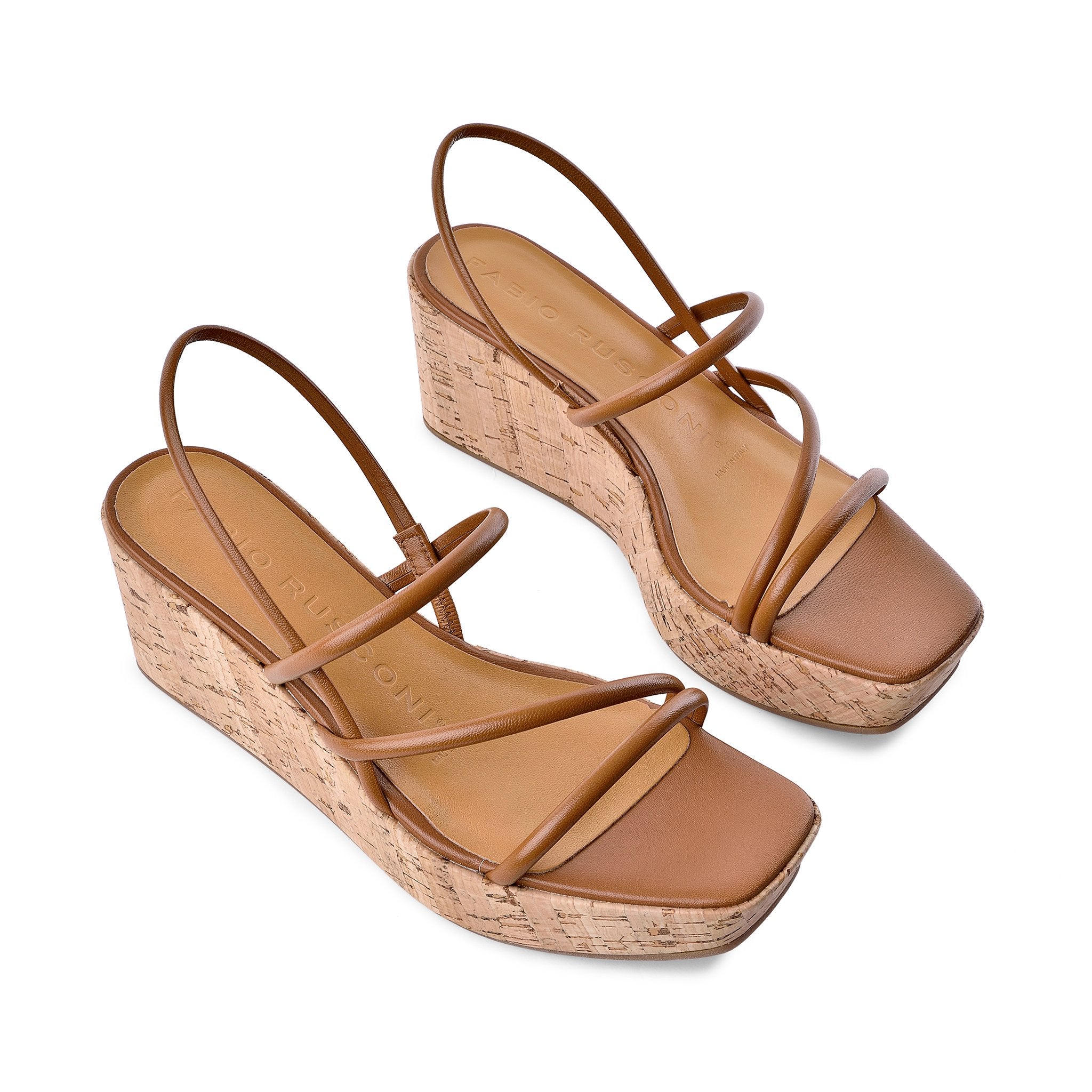 Effe Cognac Cork Platform Sandals 1183CUOIO - 5