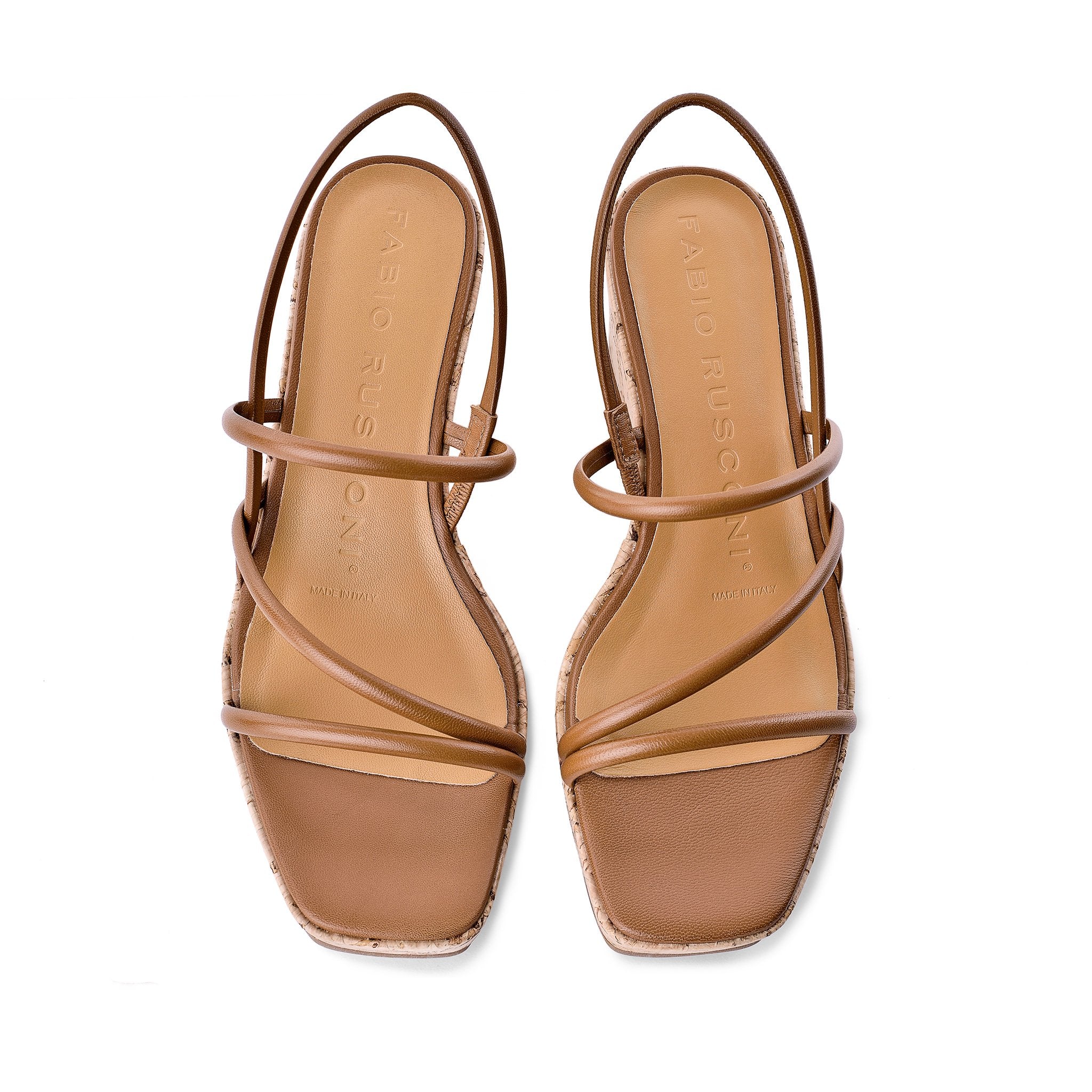 Effe Cognac Cork Platform Sandals 1183CUOIO - 8