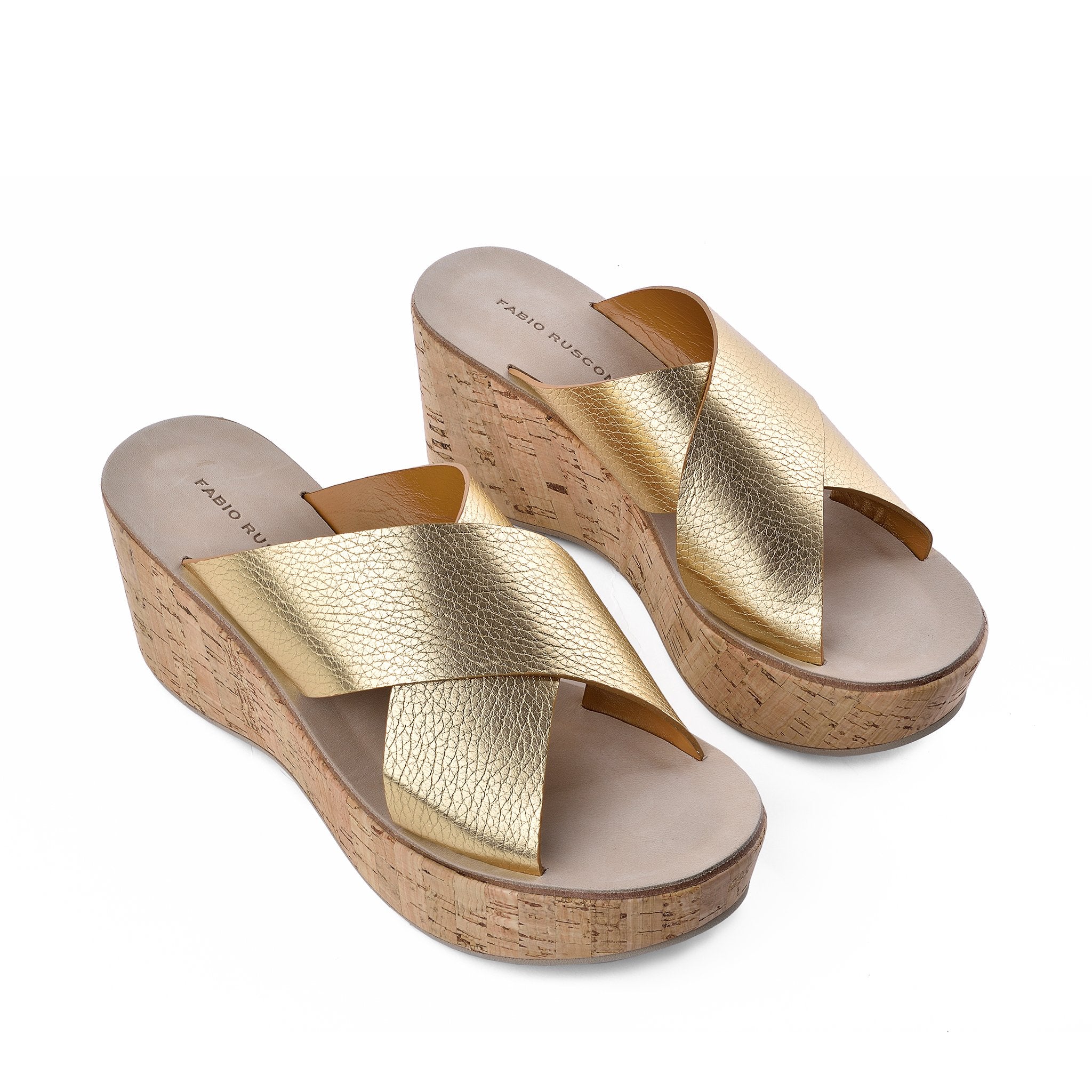 Dora Gold Cork Platform Sandals 318F - 5