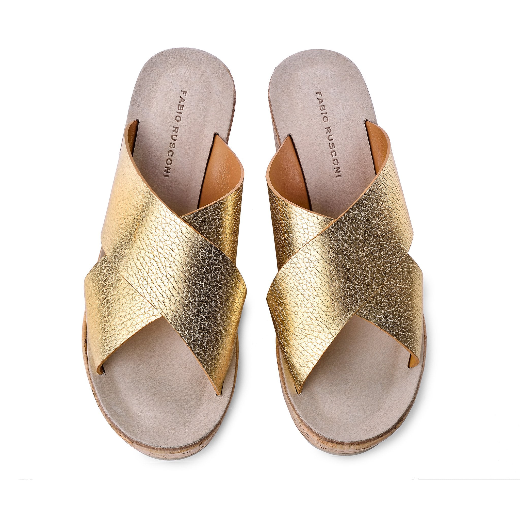 Dora Gold Cork Platform Sandals 318F - 8