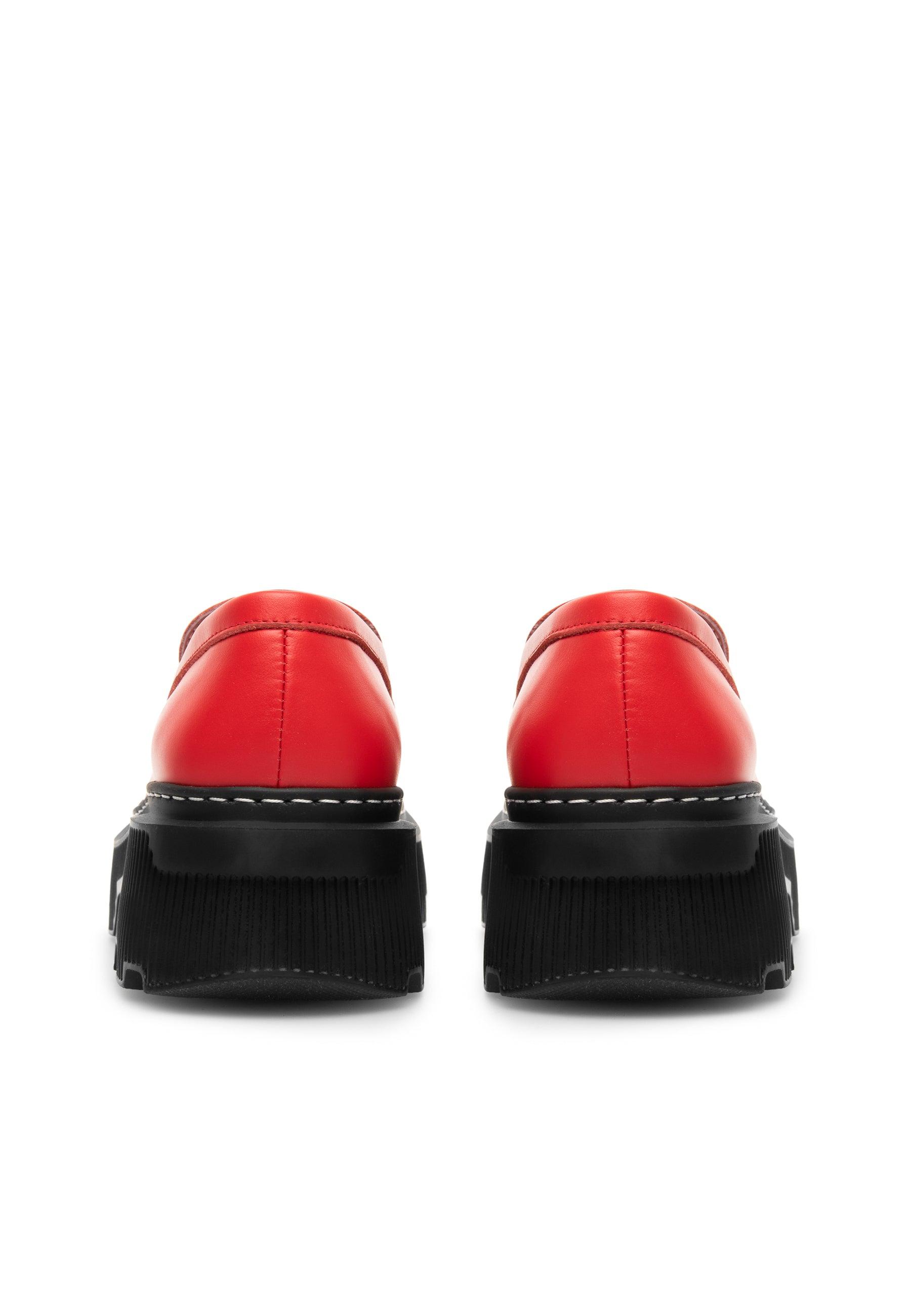 LÄST Penny - Leather - Red Loafers Red