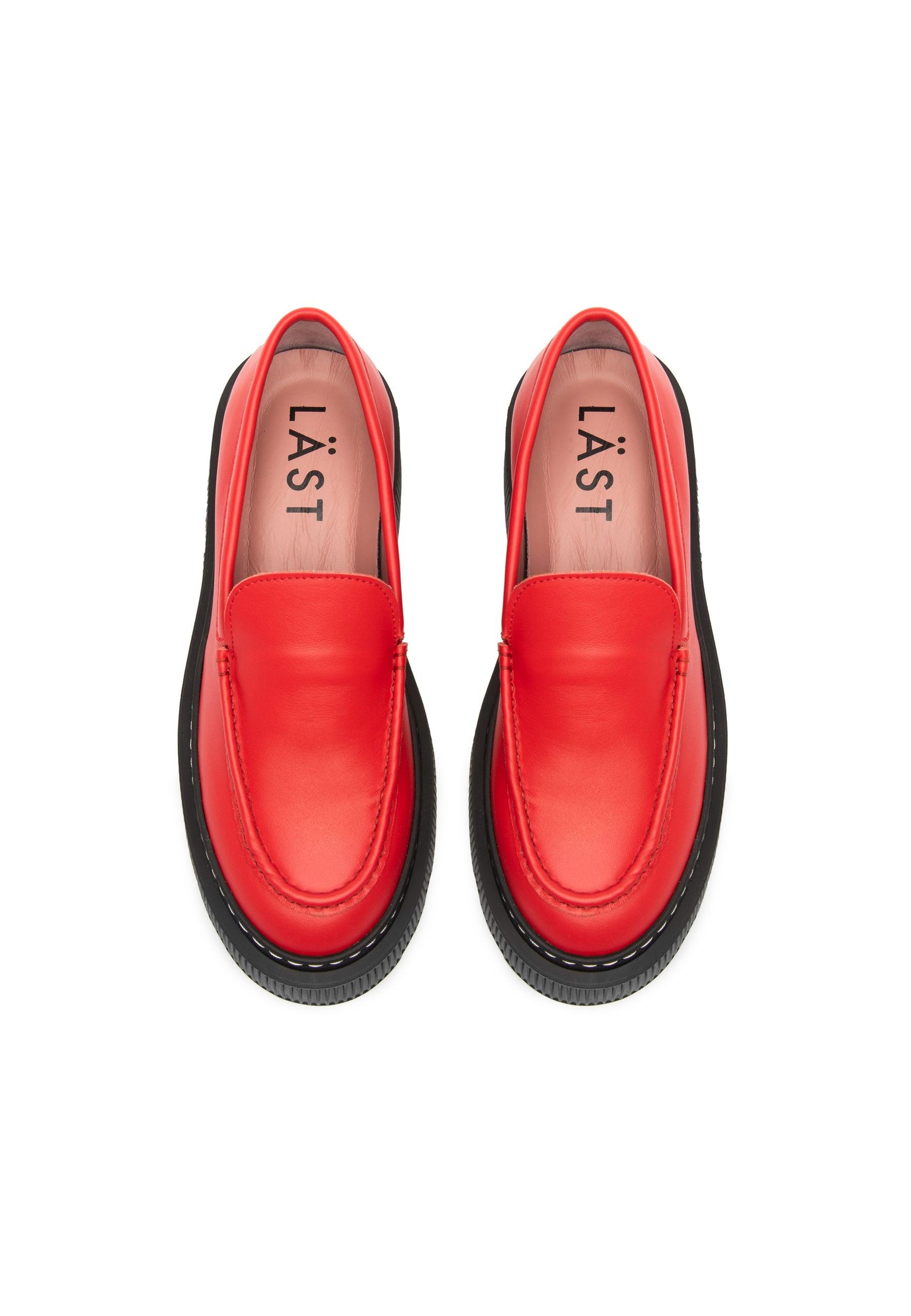 LÄST Penny - Leather - Red Loafers Red