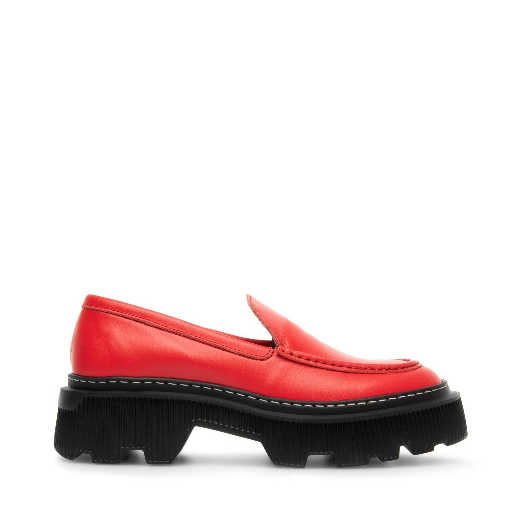 LÄST Penny - Leather - Red Loafers Red