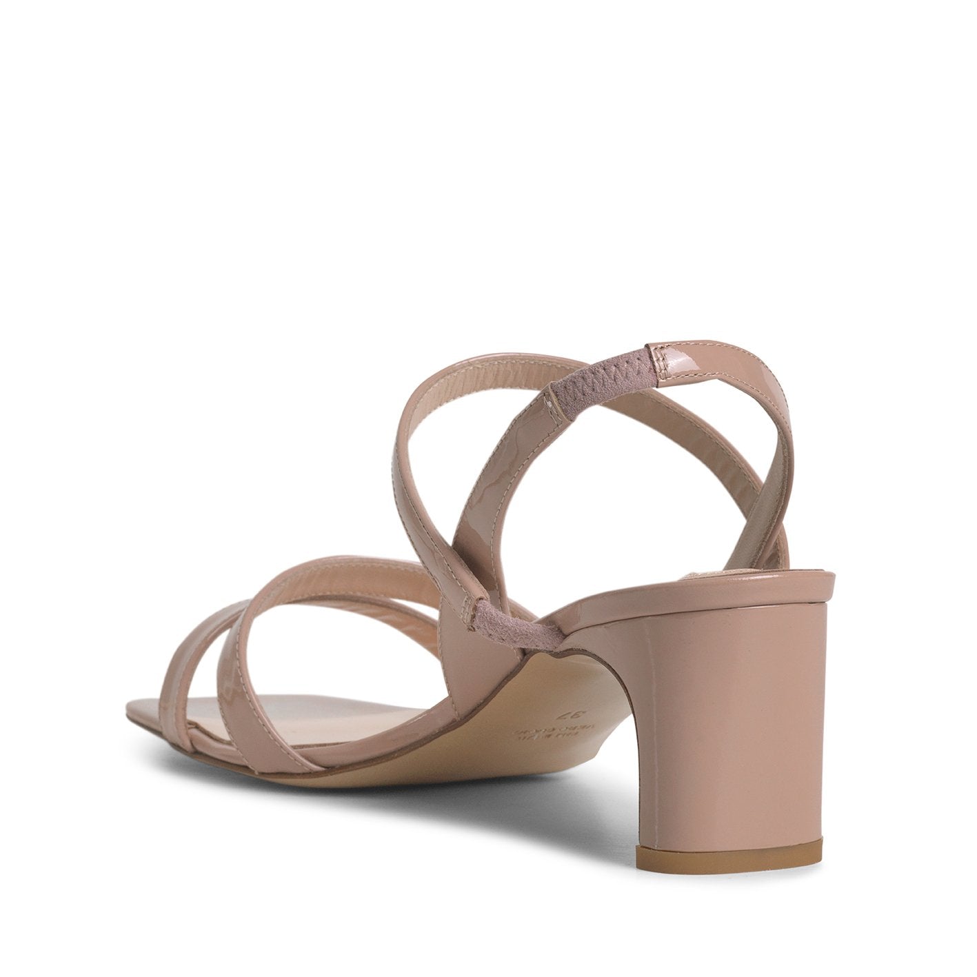 String Patent Beige Heeled Sandals SAN/057 - 8