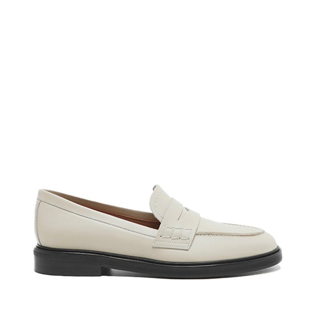 Sara Creme Leather Loafers 22010115601-015 - 1