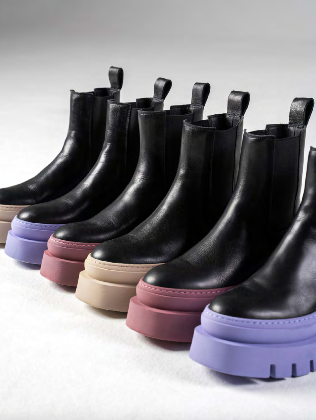 Vitello Black Lilac Chelsea Boots CPH686_LILAC - 5