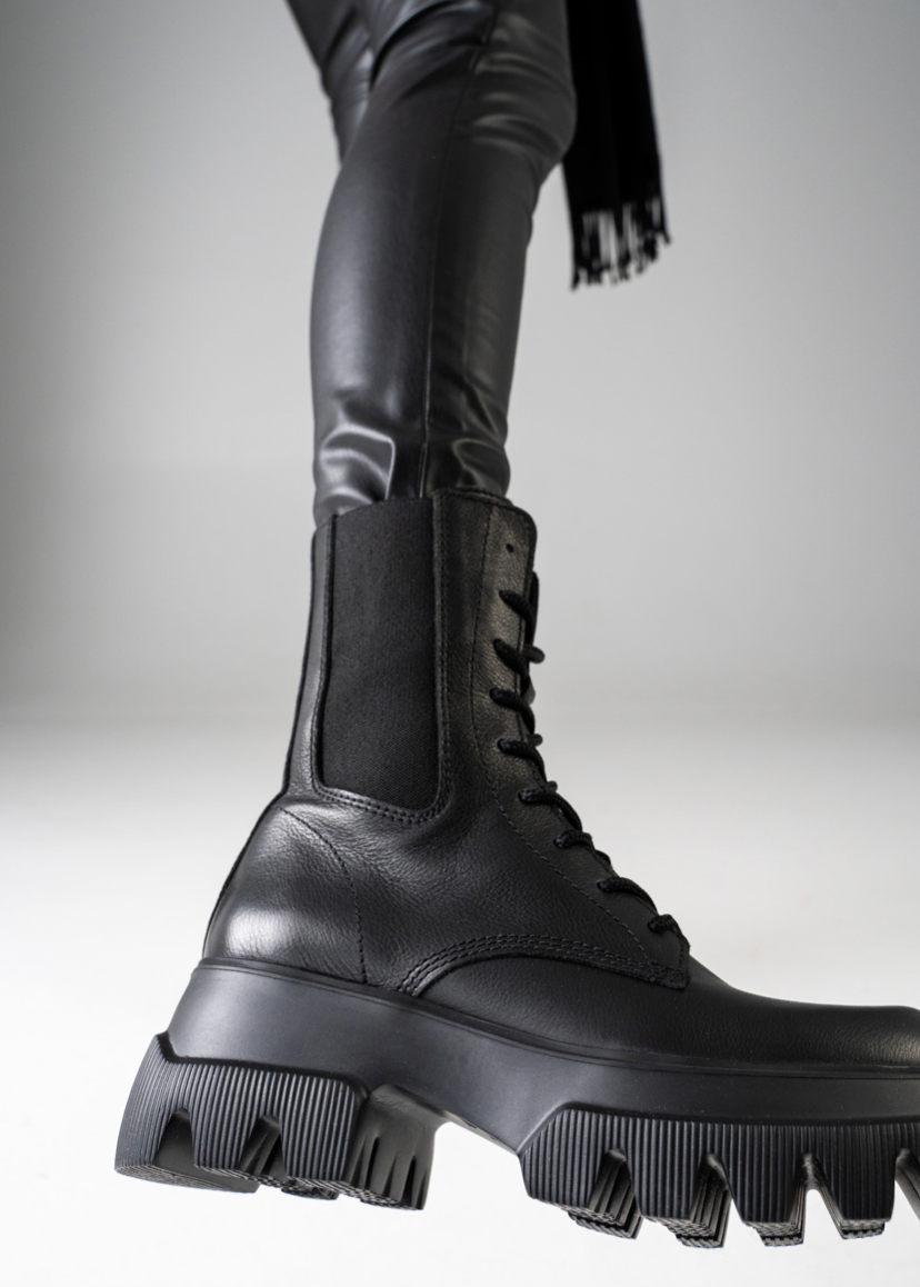 Vitello Black Combat Boots CPH169BLACK - 7