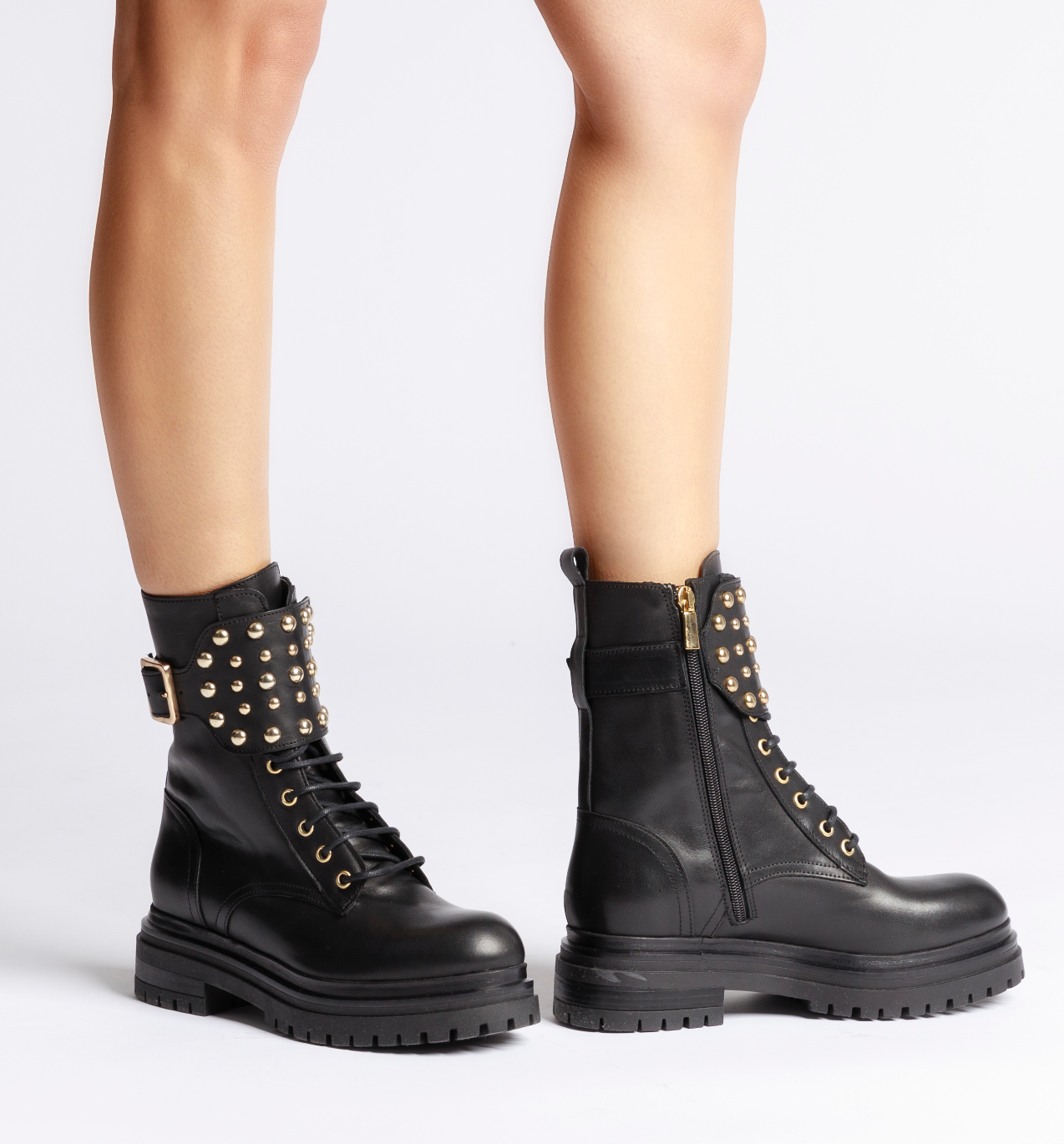 Bentley Black Combat Boots BENTLEY-BLK - 2