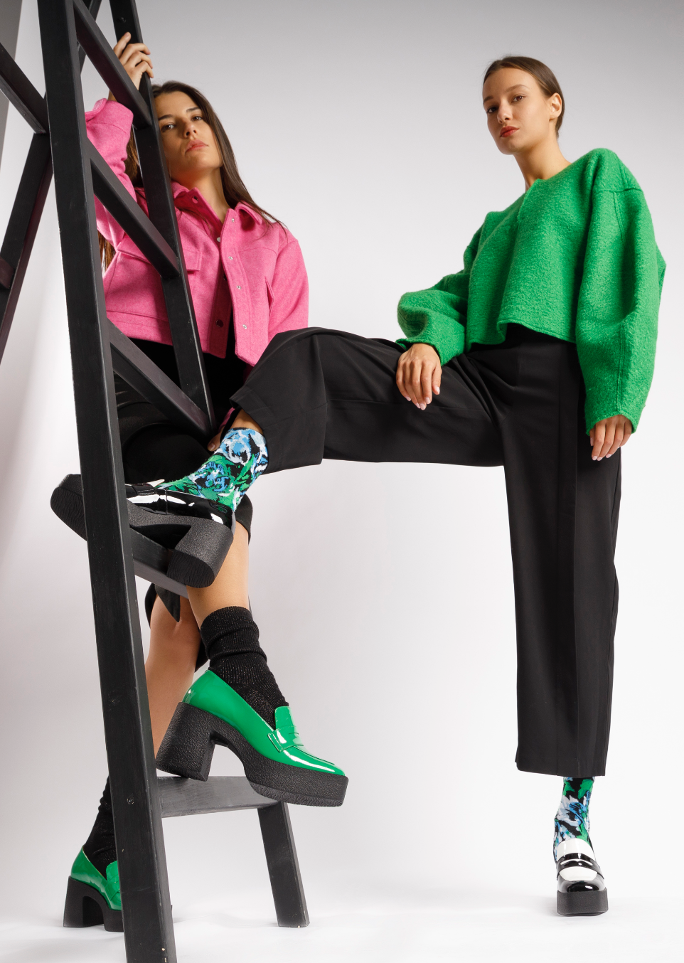 Yoko Forest Green Patent Leather Chunky Loafers 21031-01-08 - 2