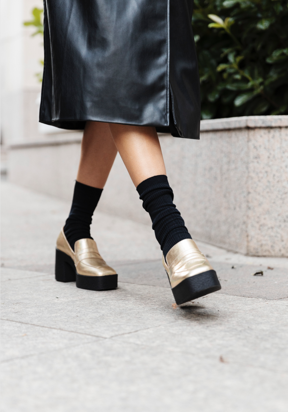 Yoko Gold Patent Leather Chunky Loafers 21031-01-11 - 11