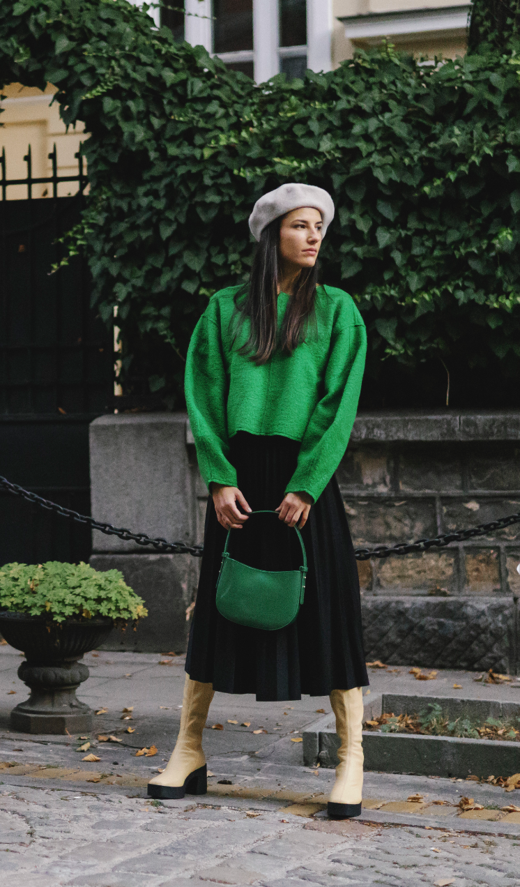 Izumi Pastel Yellow Stretch Leather Chunky Boots 20077-01-11 - 5