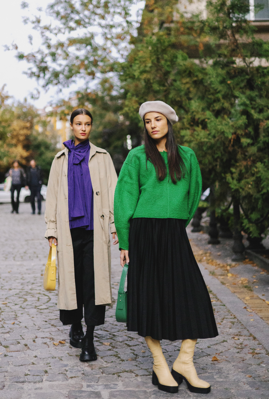 Izumi Pastel Yellow Stretch Leather Chunky Boots 20077-01-11 - 6