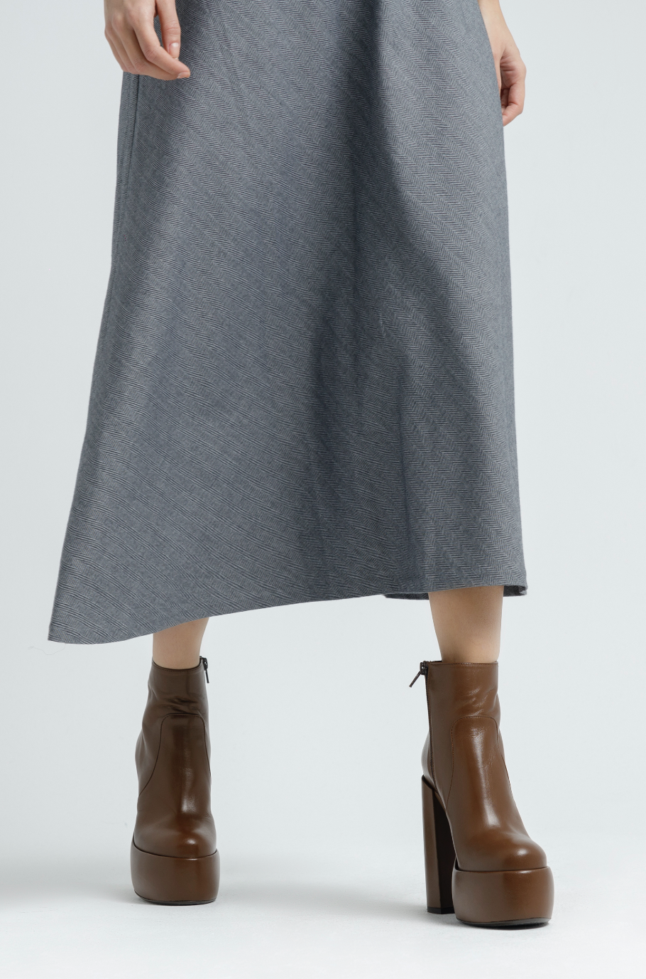 Sato Brown Platform Ankle Boots F952_SIGAR - 9