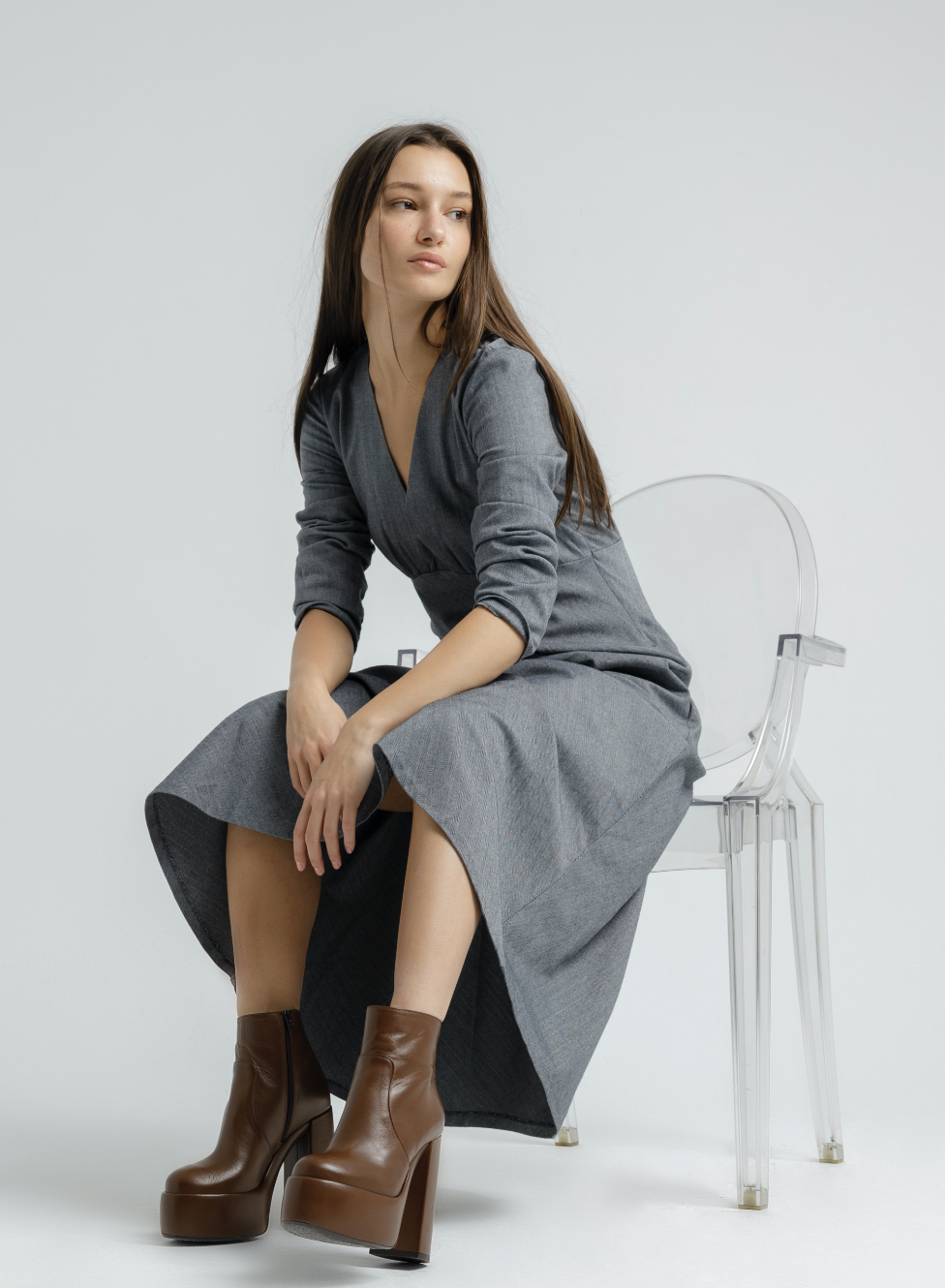 Sato Brown Platform Ankle Boots F952_SIGAR - 8