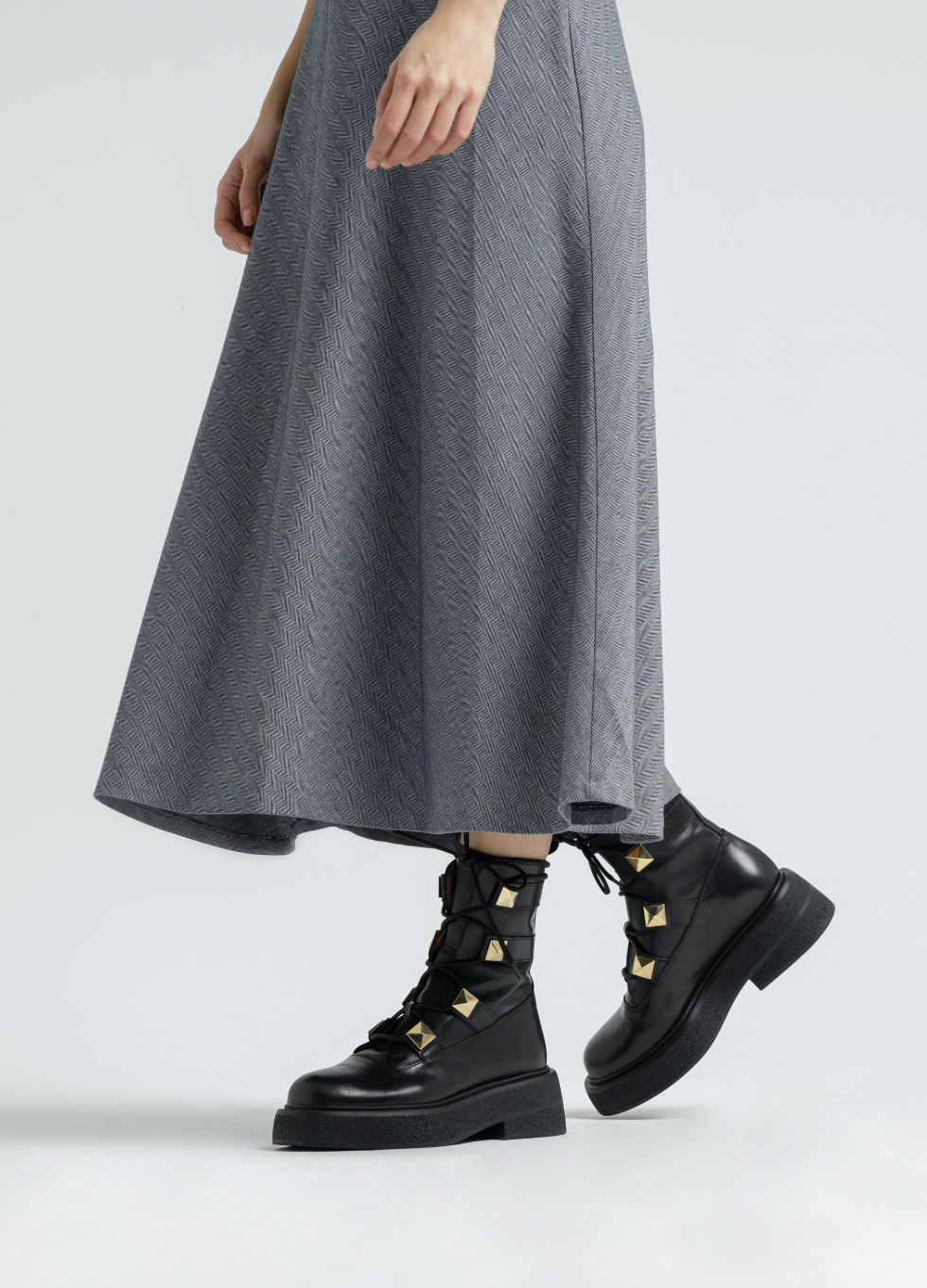 Maki Pyramid Studs Combat Boots D1356Black_BIS - 9