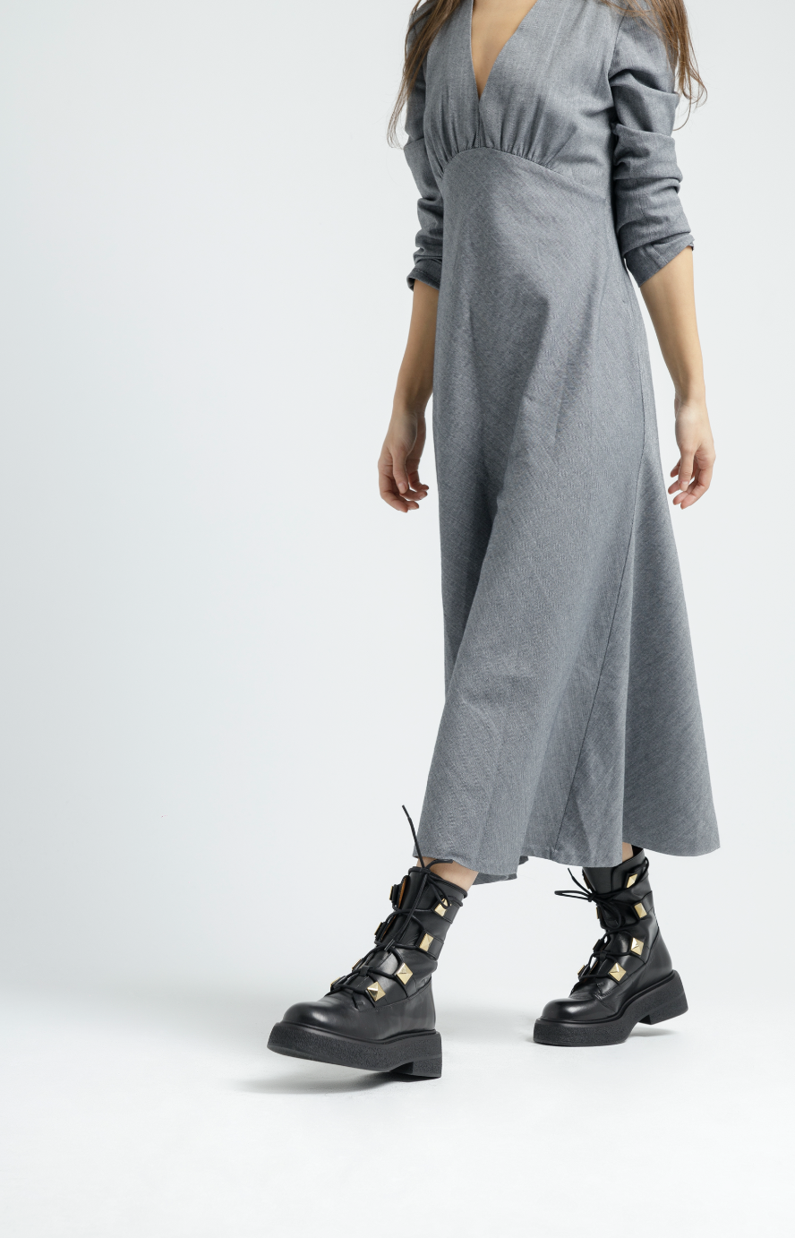 Maki Pyramid Studs Combat Boots D1356Black_BIS - 2