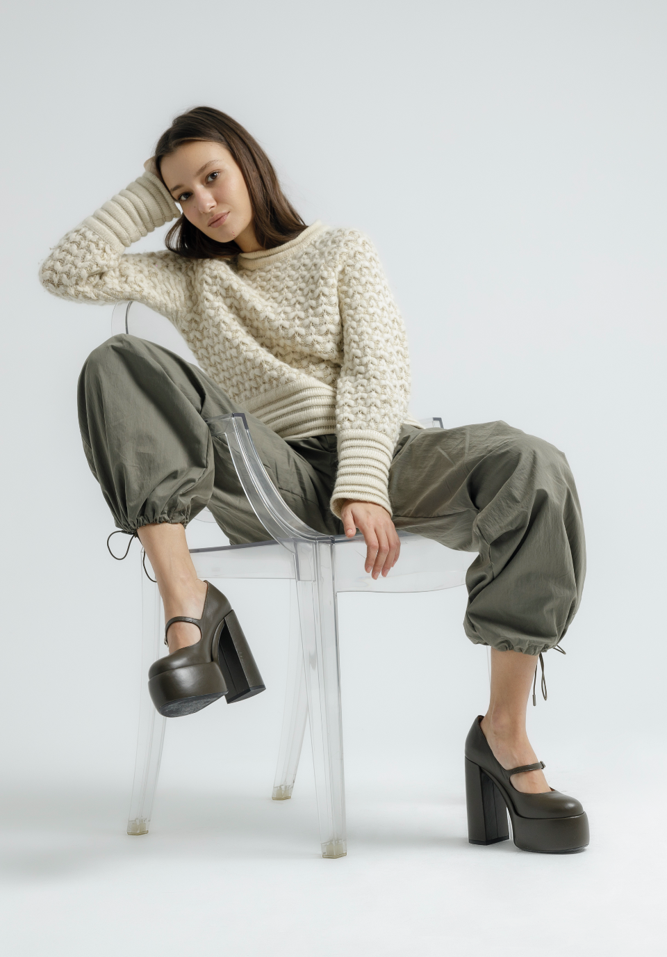 Sute Military Green Platform Pumps F902_ARMY - 2