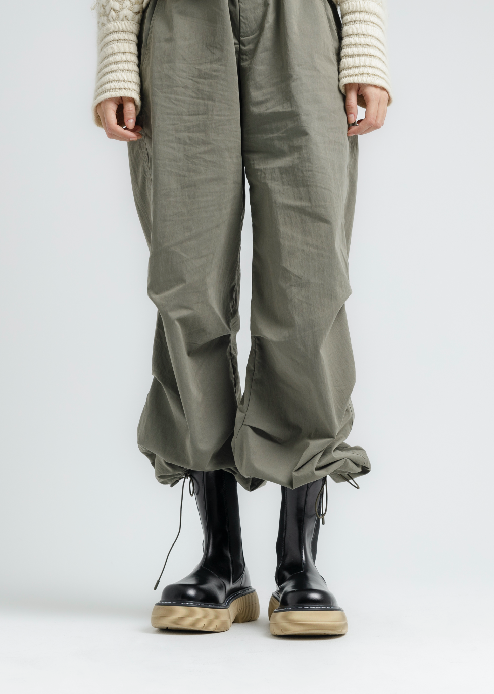 Joy Black Beige High Chelsea Boots LAST1731 -2