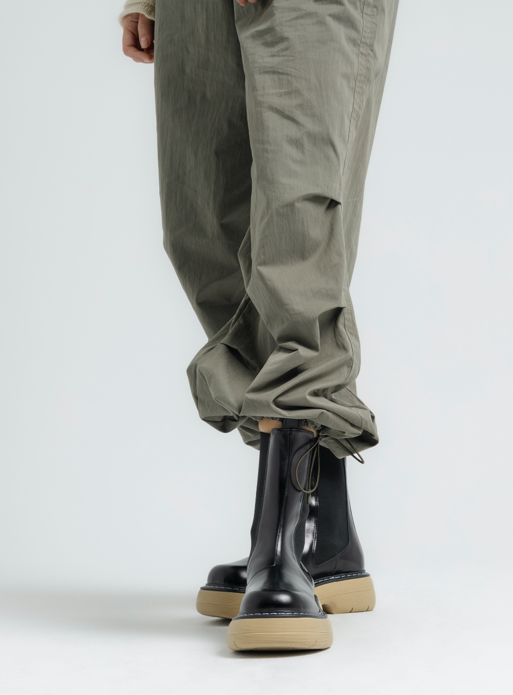 Joy Black Beige High Chelsea Boots LAST1731 -10