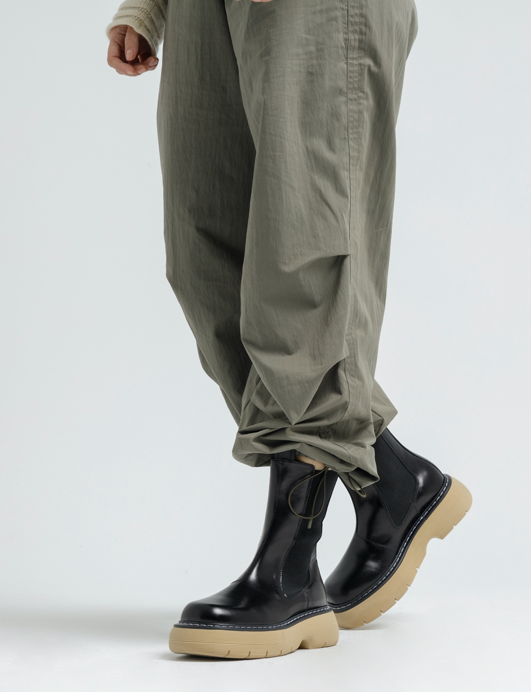 Joy Black Beige High Chelsea Boots LAST1731 -9