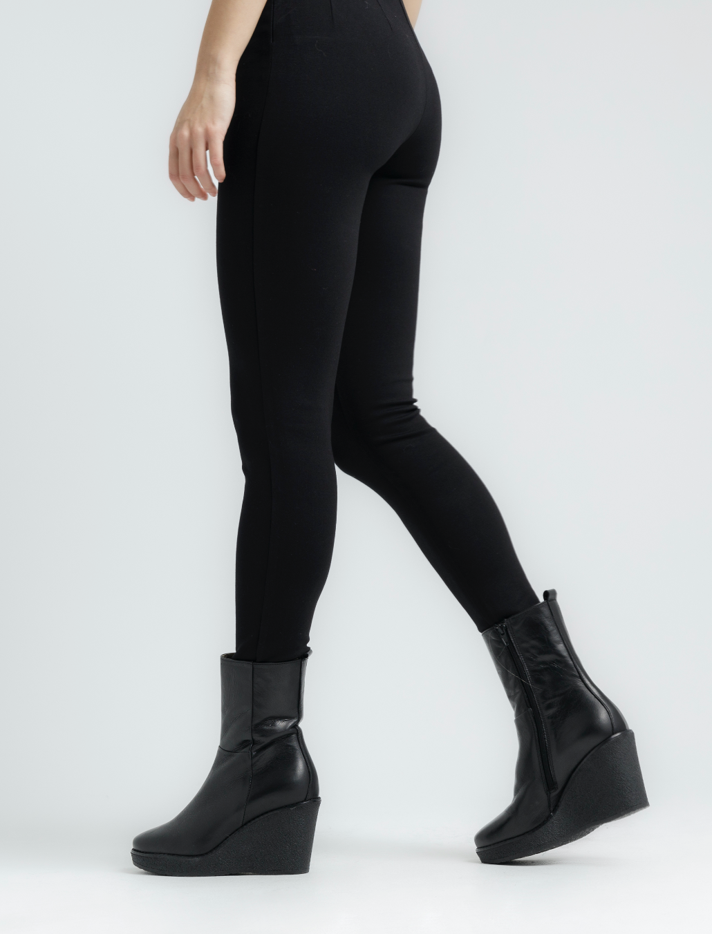 Como Black Platform Leather Boots COMO-BLK - 7