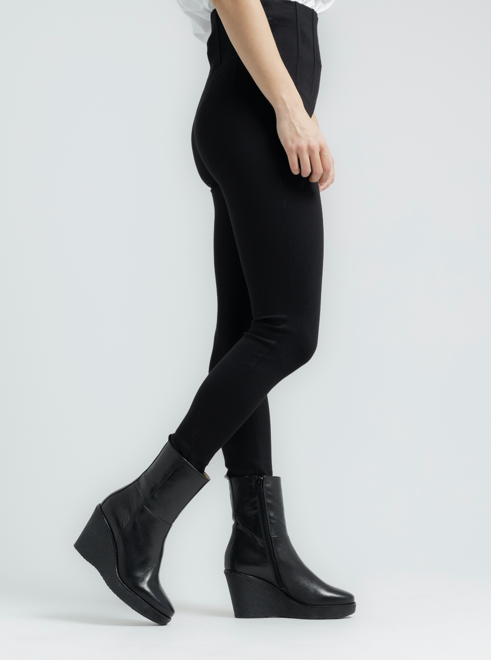 Como Black Platform Leather Boots COMO-BLK - 6