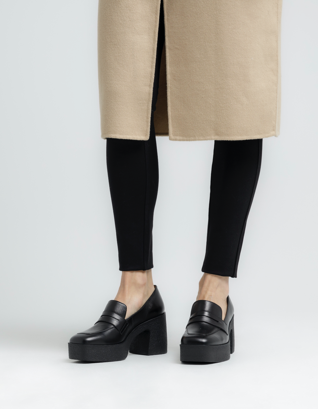 Yoko Black Nappa Leather Chunky Loafers 21031-01-12-11