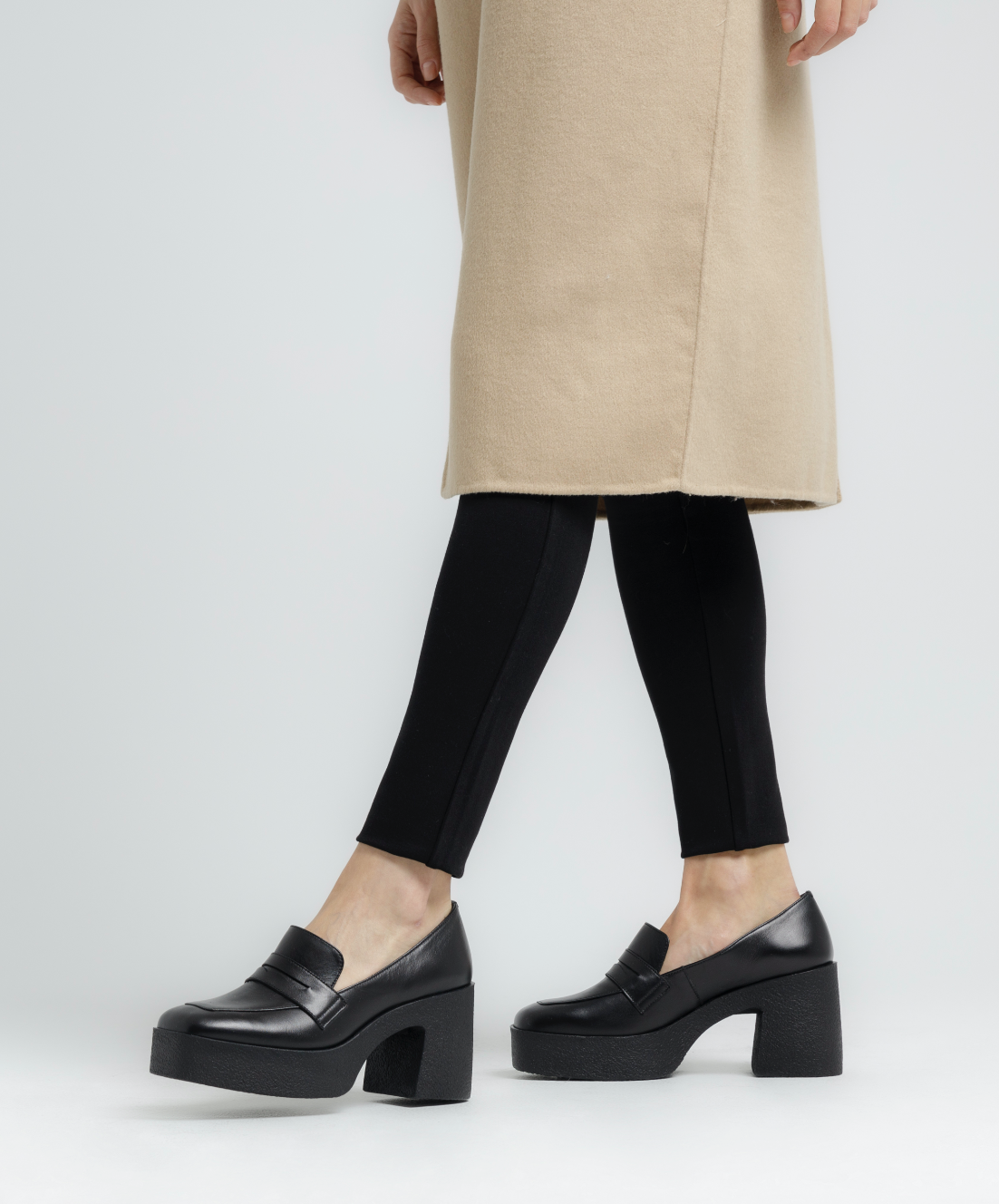 Yoko Black Nappa Leather Chunky Loafers 21031-01-12-3a