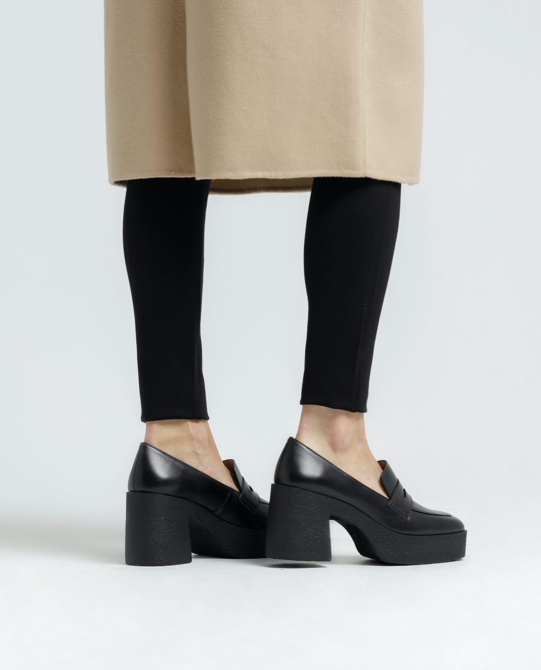 Yoko Black Nappa Leather Chunky Loafers 21031-01-12-9