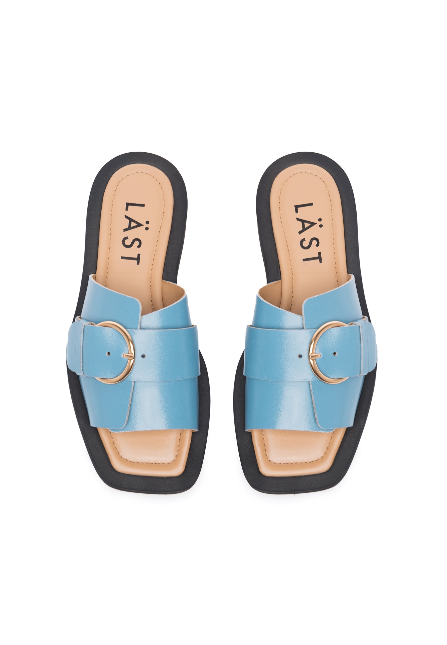 LÄST Selma - Leather - Blue Sandals Blue