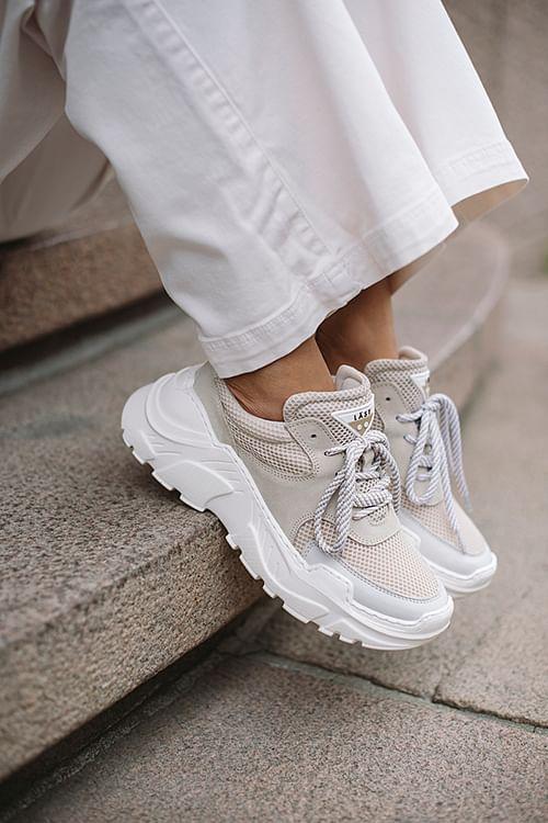 Sprint Mesh Beige Chunky Sneakers - 6