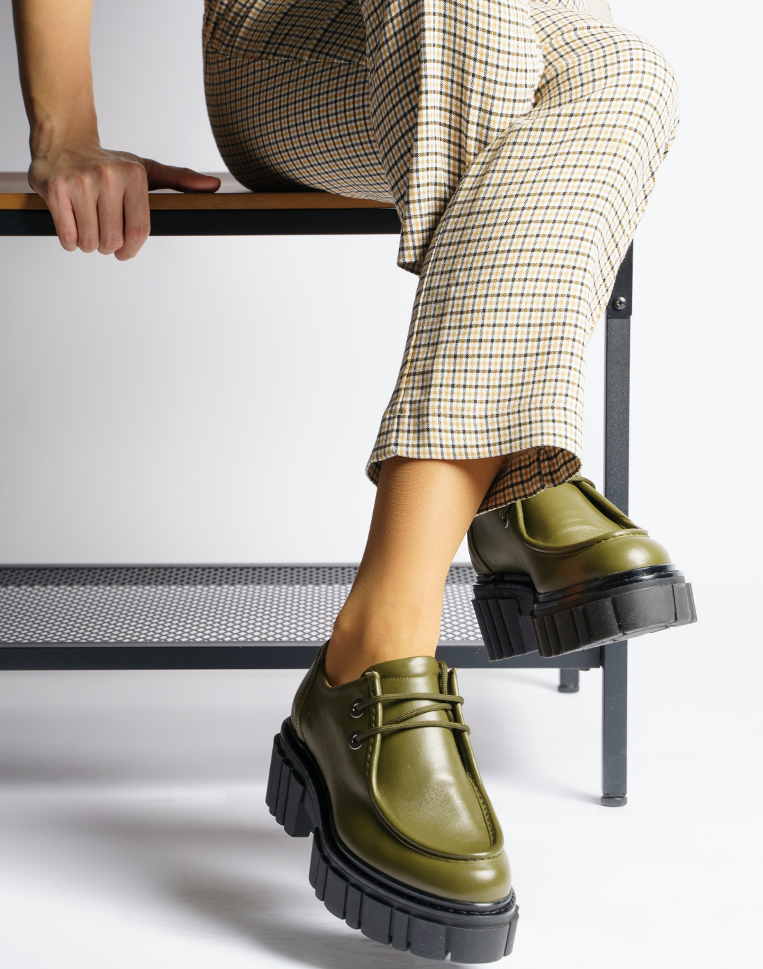 Taka Olive Lace-up Chunky Loafers 2202-02 - 03