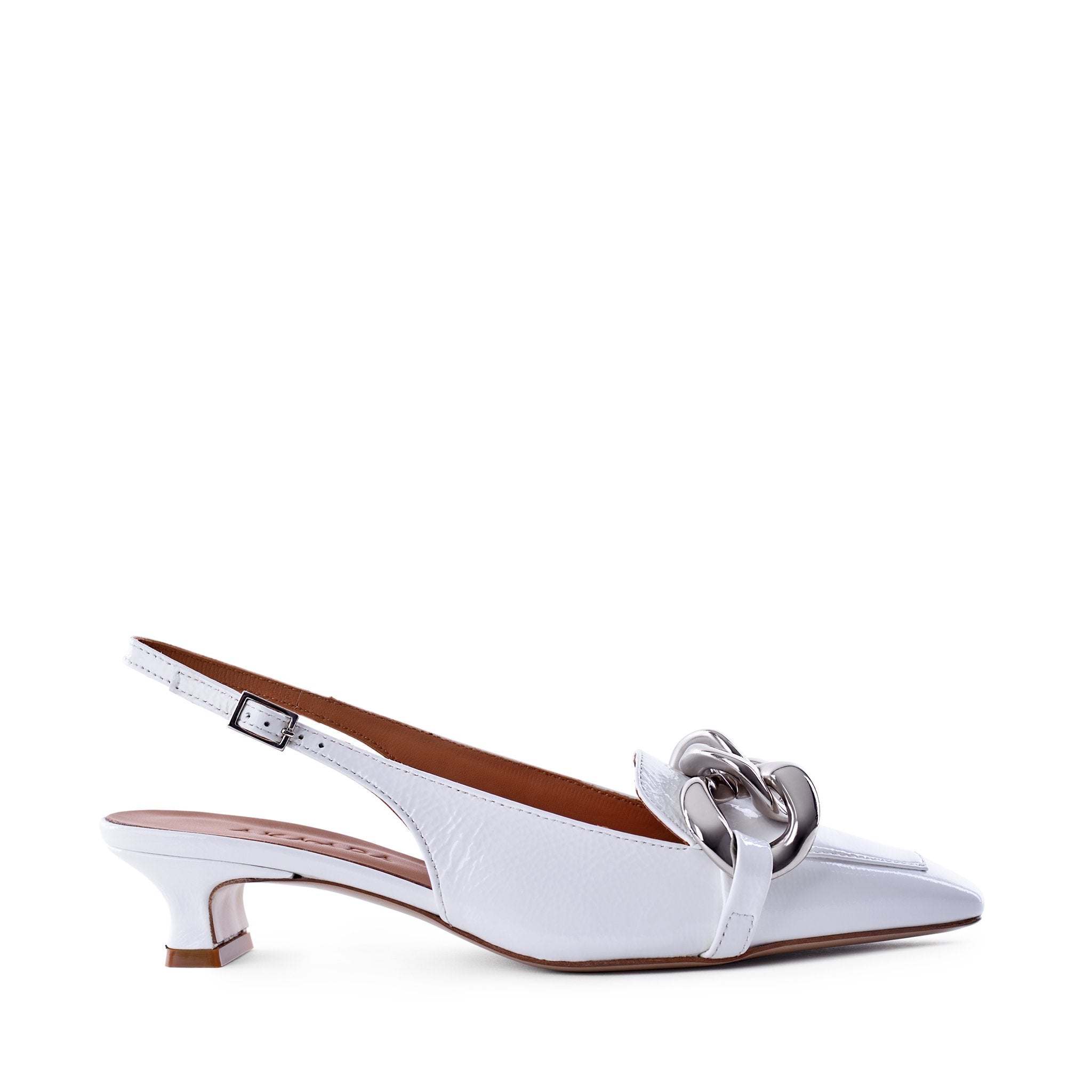 Erity White Naplak Slingback Pumps C406-04 - 1