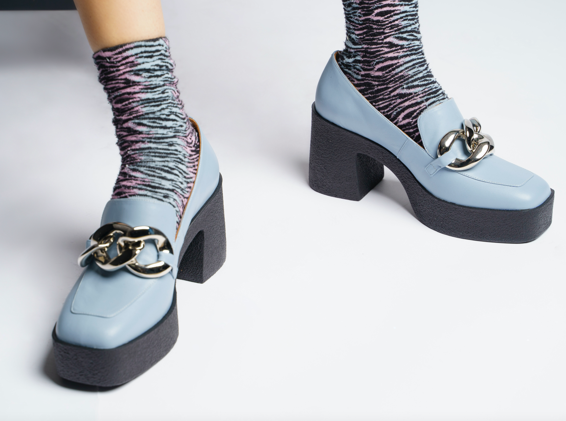 Yo Sky Blue Chunky Loafers 21031-02-04 - 10