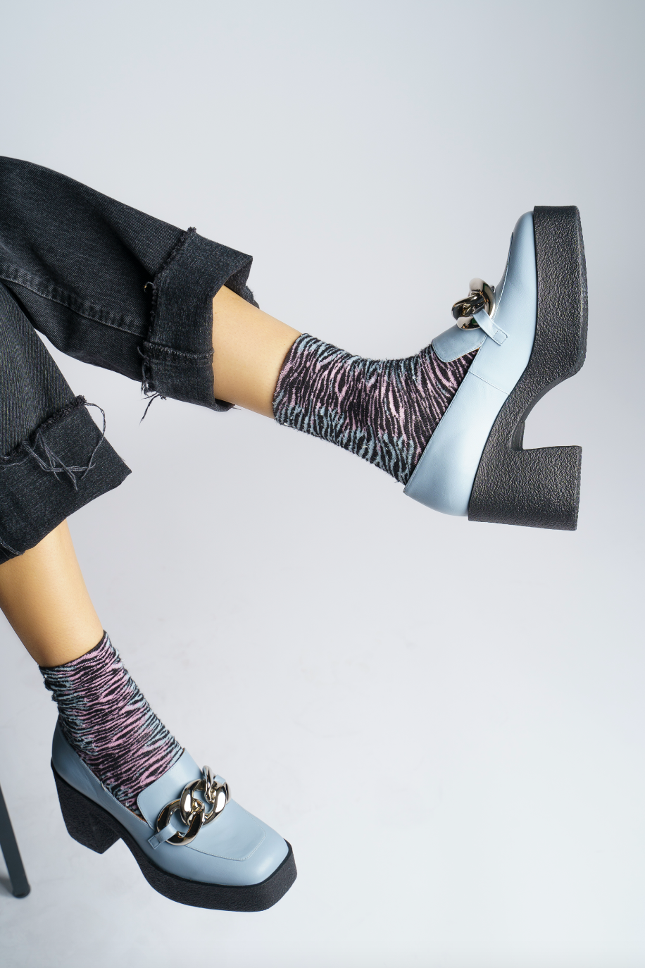 Yo Sky Blue Chunky Loafers 21031-02-04 - 7